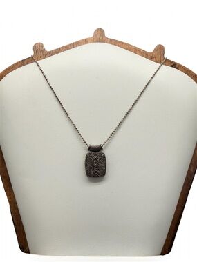 Vintage 925 Sterling Silver & Marcasite Filigree Pendant On 925 Italy Necklace
